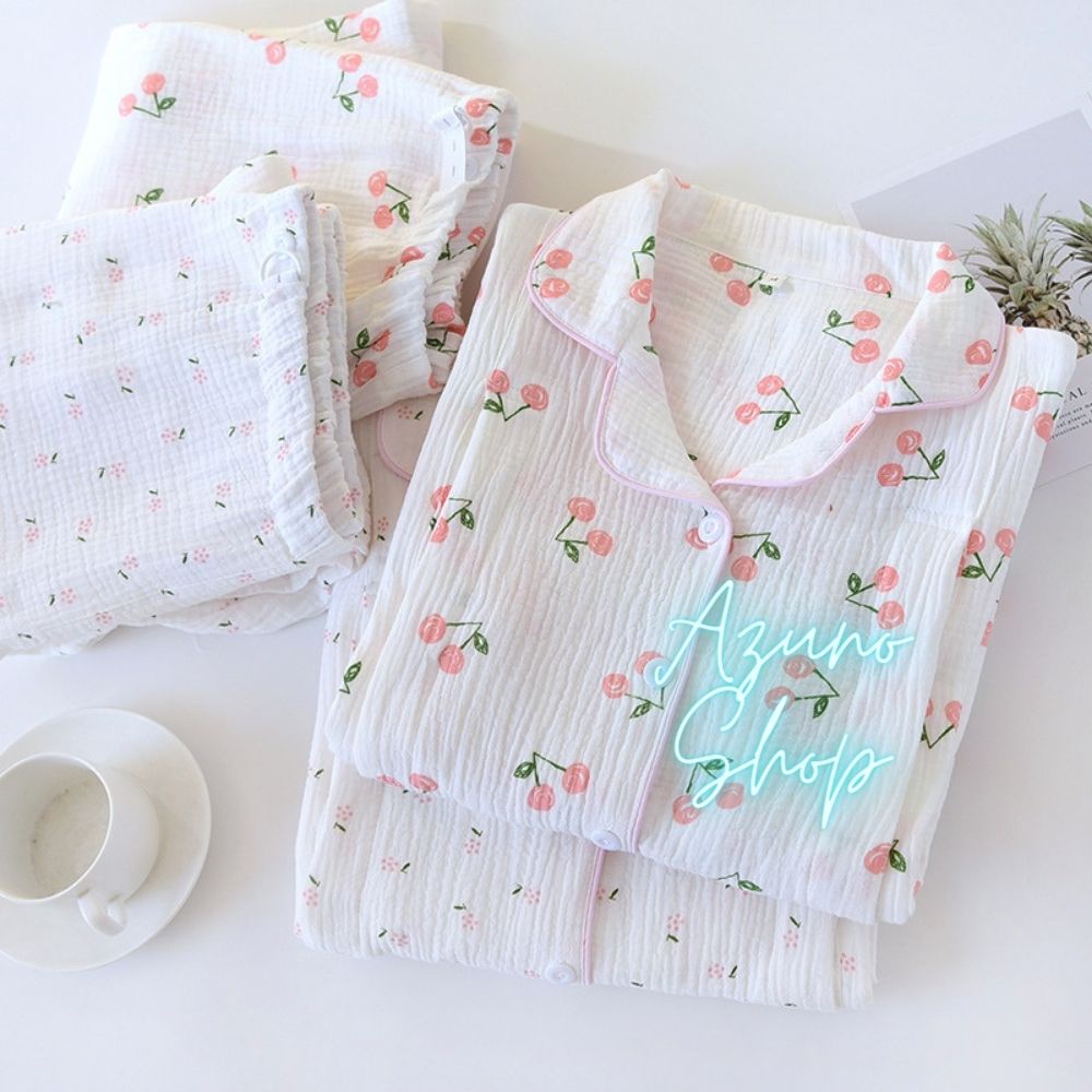 Pijama cho mẹ mặc sau sinh, đồ bộ bầu cho con bú Az69 Chất liệu đũi xốp dày dặn cho mùa thu đông