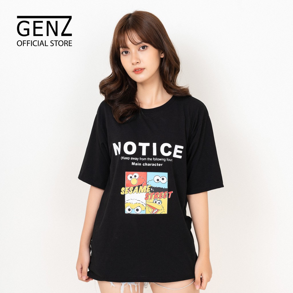 Áo thun tay lỡ nam nữ GENZ form rộng, full hộp, NOT ICE, ĐEN - Z60 | BigBuy360 - bigbuy360.vn