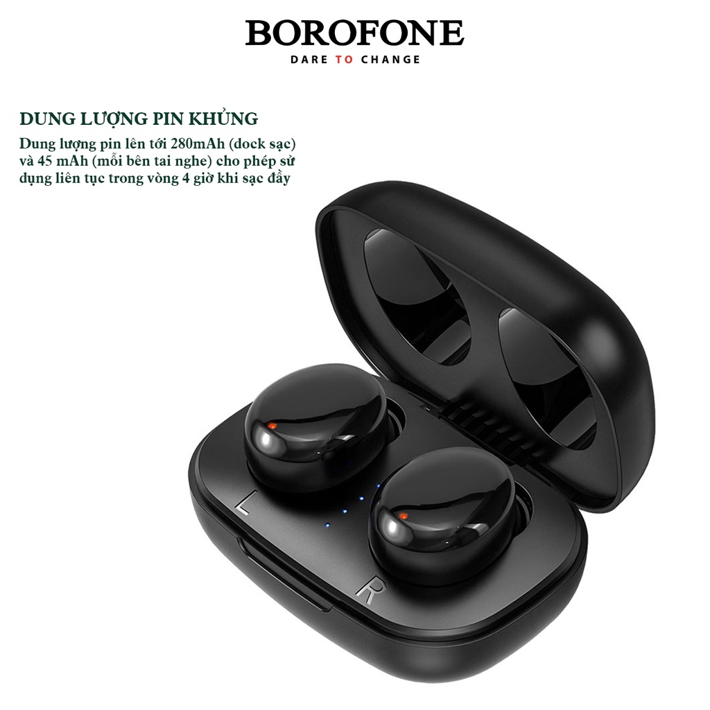 Tai nghe bluetooth không dây Borofone Be35, tại nghe chống ồn chủ động kết nối với điện thoại i.p, sam sung, oppo xiaomi