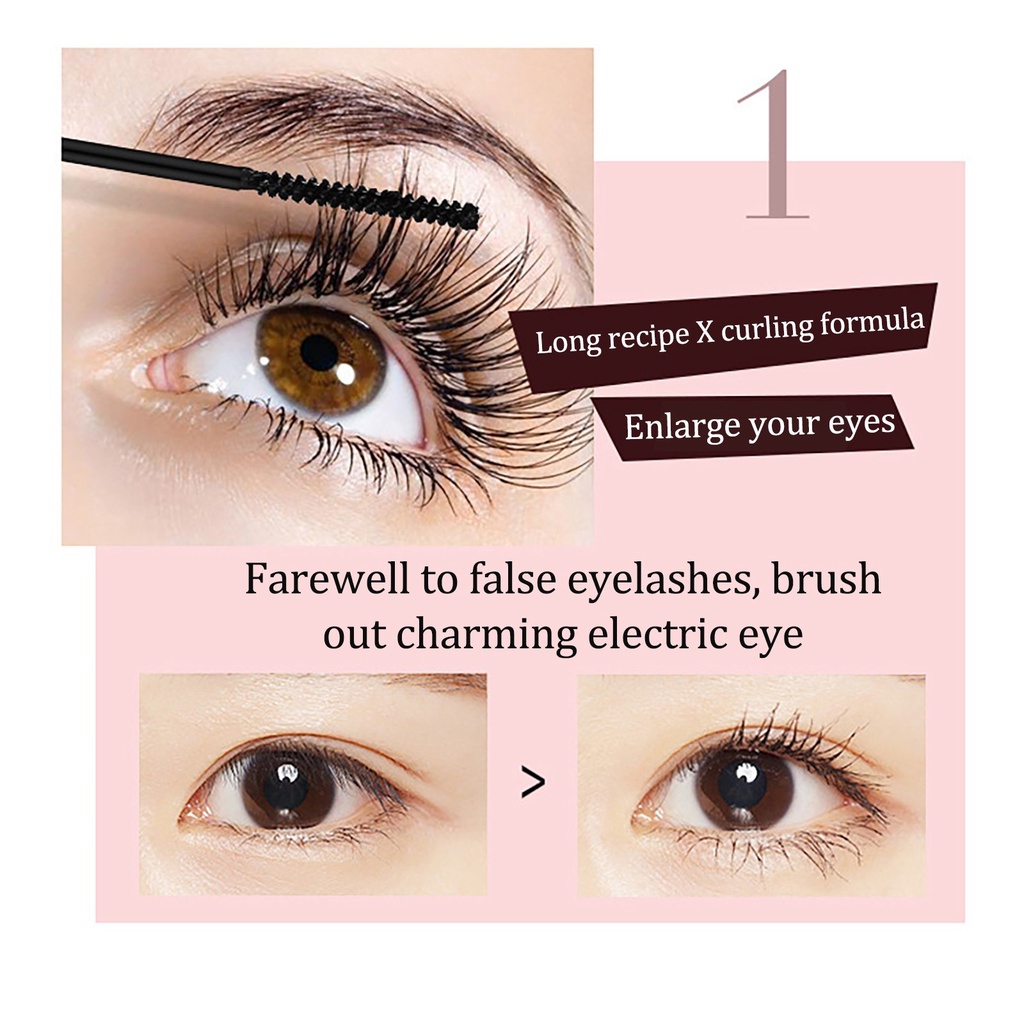 [Hàng mới về] Mascara Sợi Tơ 3D Kháng Nước Nhanh Khô Lâu Trôi Trang Điểm Dài Dày Và Cong Mi Tự Nhiên Mềm Mại