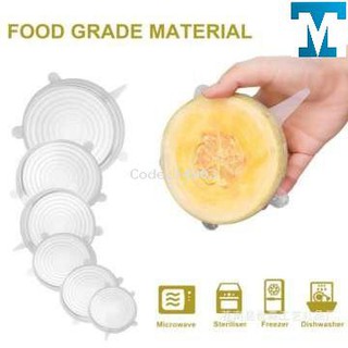 Bộ 6 miếng màng bọc thực phẩm silicon co giãn