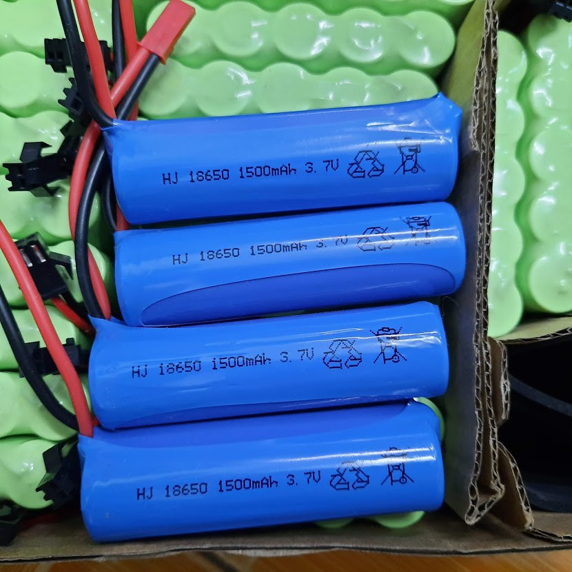 Pin 3.7v 1500mah 18650 jack nối JST pin sạc loại tròn dung lượng cao cho xe mô hình điều khiển