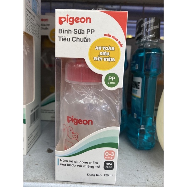 Bình sữa tròn silicone Pigeon, 120ml