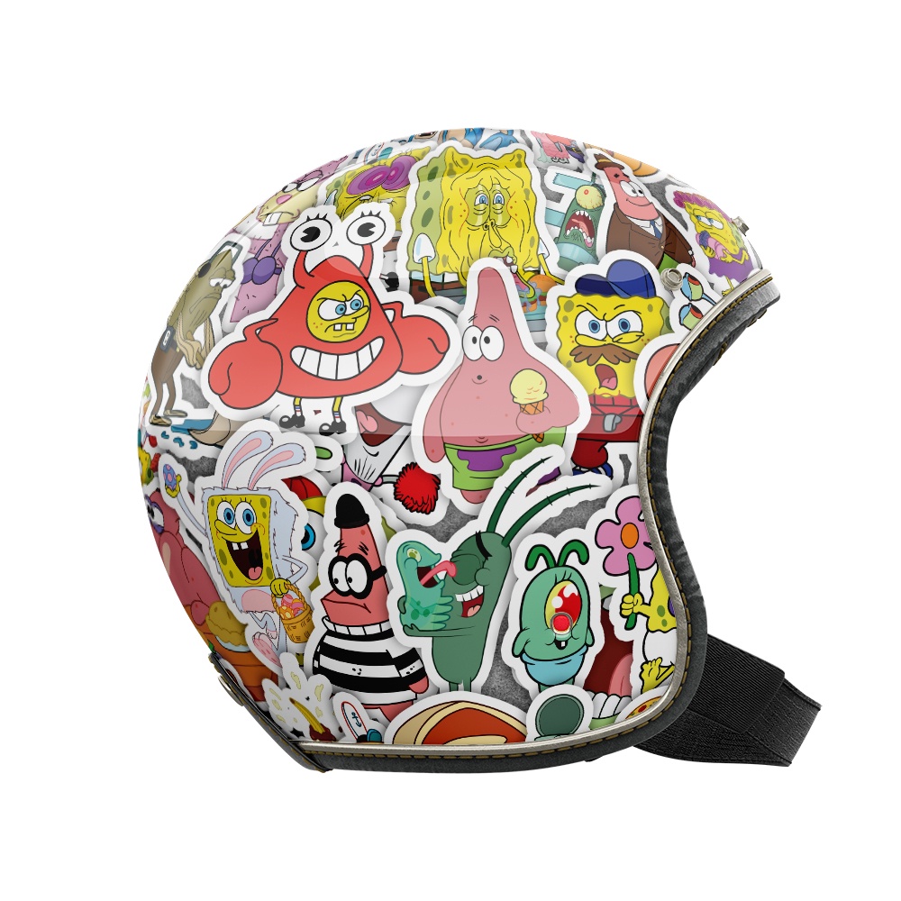 Set 50 cái Sticker Spongebob chống nước, Hình Dán Spongebob cute, Decal Spongebob dán vali, laptop