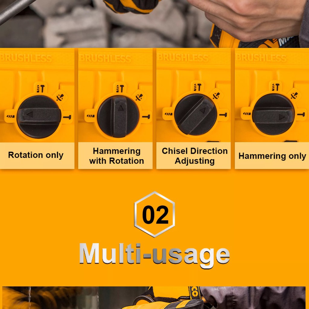 MÁY KHOAN ĐỤC BÊ TÔNG 20V INGCO CRHLI2201 CRHLI202287