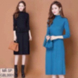 Đầm len set váy + áo peplum