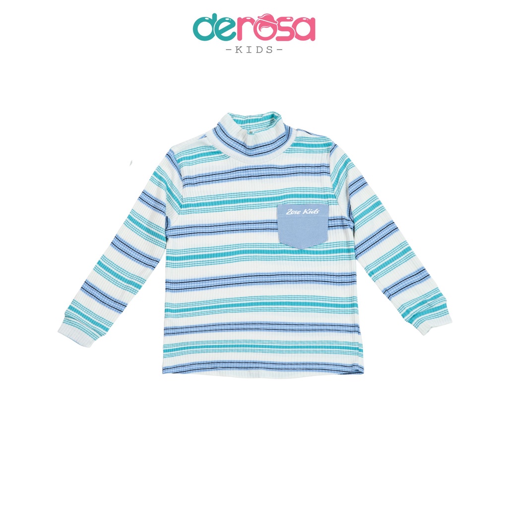 Áo thu đông dài tay cổ cao cho bé trai DEROSA KIDS áo cổ 3 phân chất liệu len gân cho trẻ 2-6 tuổi AWKDZ608A
