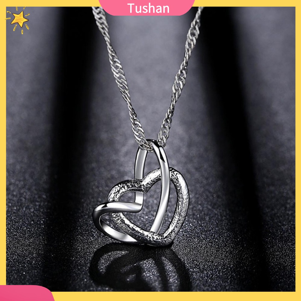 Dây chuyền mặt 2 hình trái tim thời trang cho nữ