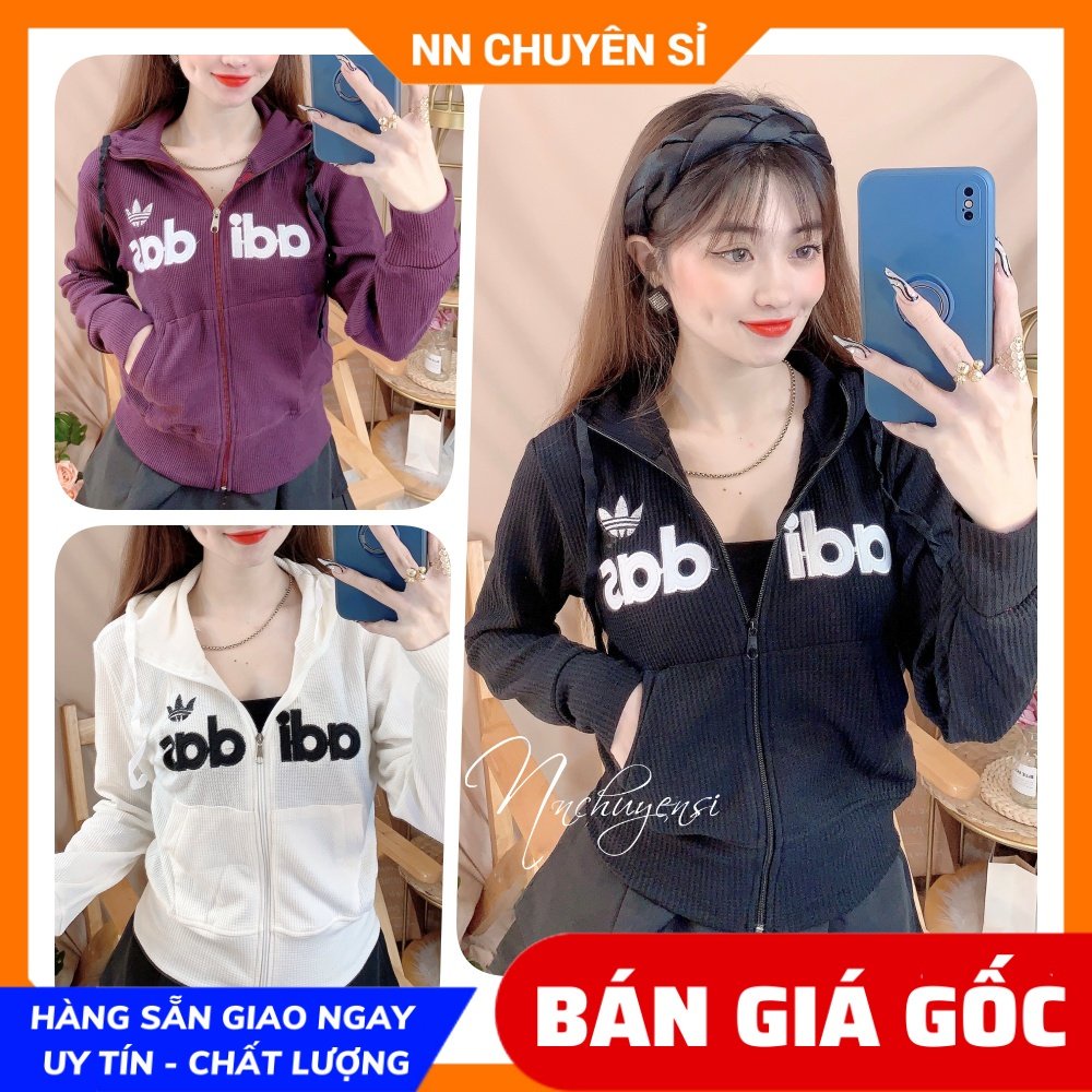 Áo khoác gân tăm cho nữ chất vải mềm co giãn lên phom ôm dáng thêu chữ dễ thương TP116