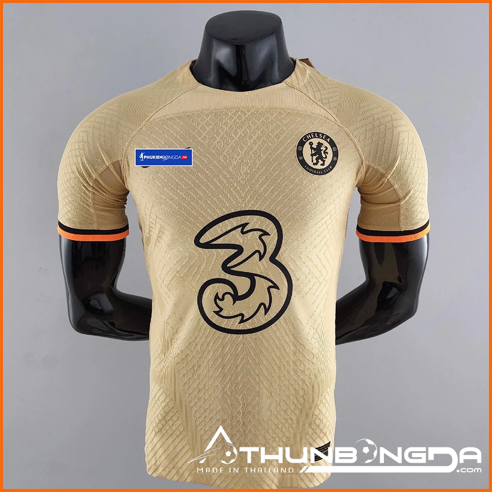 Áo Chelsea vàng sân khách 2022/2023 mẫu 3, bản PLAYER Issue BODY fit cao cấp Thái Lan