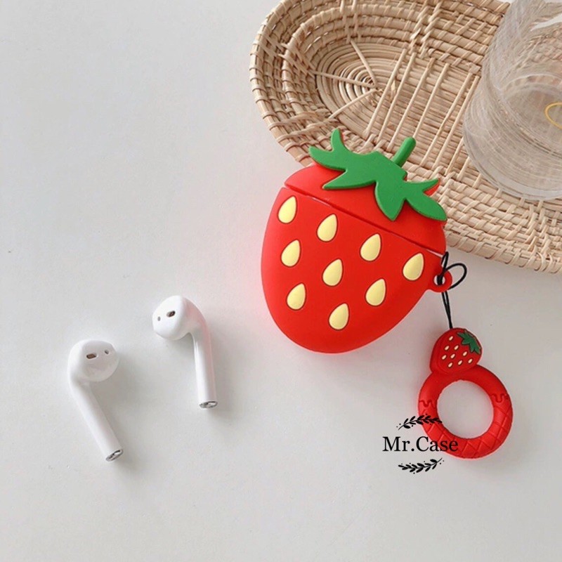 Case Airpods 1/2 Pro Vỏ Ốp Đựng Tai Nghe Trái Cây Cực Xinh Bơ - Dâu - Cà Rốt - Xương Rồng