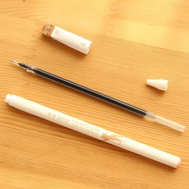 Bút Bi Mực Đen Ngòi 0.38MM Thiết Kế Hoạt Hình Dễ Thương