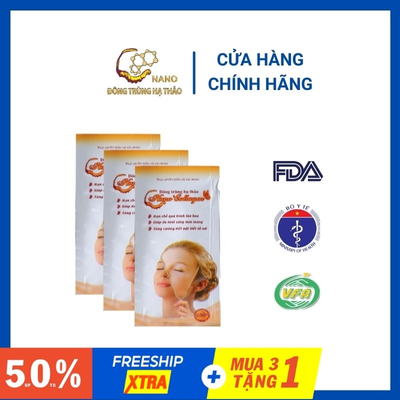 [FREESHIP50K] ✅ Gói Nước Uống Nano Collagen Đông Trùng Hạ Thảo 10ml Giúp Da Săn Chắc Căng Mịn Tăng Cường Nội Tiết Tố Nữ