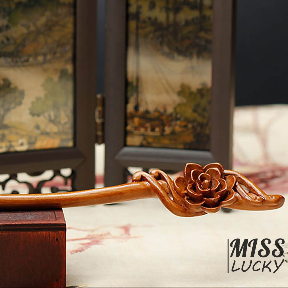 Trâm cài tóc bằng gỗ phong cách thanh lịch dành cho cô dâu