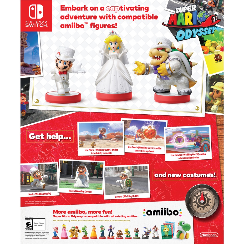 Nintendo Nhân Vật Game Amiibo Mario Odyssey Series Rosalina / Peach / Bowser / Boo / Goomba / Daisy / Diddy / Donkey Kong / Koopa / Wario