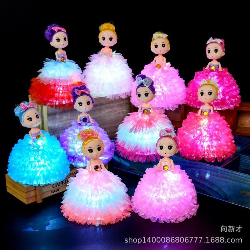 Đồ chơi Trung thu, Đèn lồng hình búp bê barbie phát sáng, quà tặng cho bé