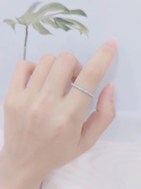 Nhẫn nữ bạc ta mảnh gắn đá-Minh Tâm Jewelry