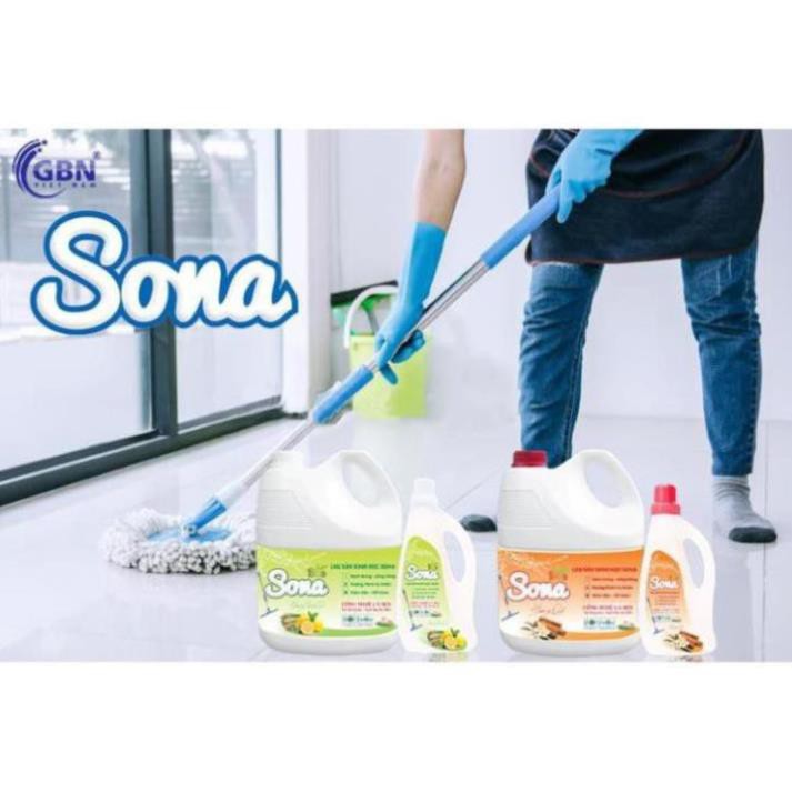 Nước Lau Sàn Đuổi Muỗ Hương Quế & Hương Chanh Sả SoNa 1.25kg, Lau Sạch Vết Bẩn Khó, Không Hại Men Gạch, Phù Hợp Sàn Gỗ