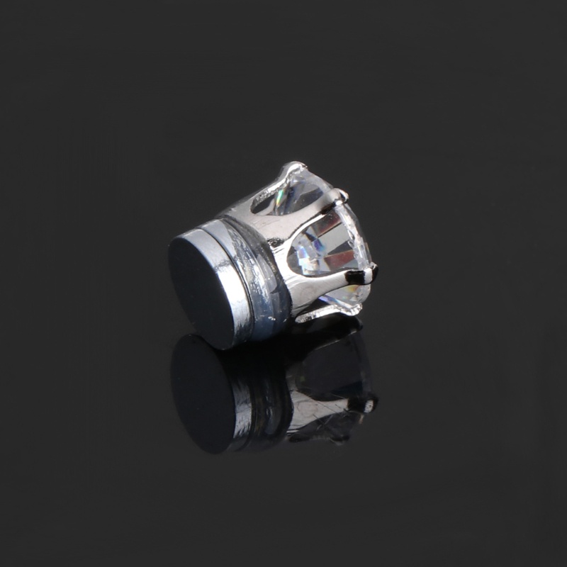 Bông tai nụ nam châm đính đá zircon không cần xỏ lỗ cho nam và nữ