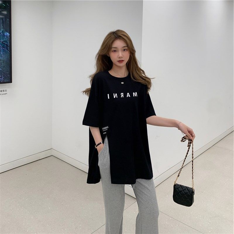 Áo Thun Tay Ngắn Dáng Rộng Che Bụng Thời Trang Mùa Hè Dành Cho Nữ