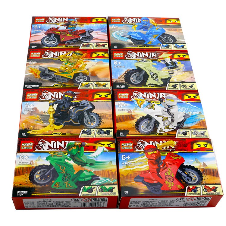 Đồ chơi lắp ráp xếp hình Non lego Ninjago xe moto mô hình Ninja season phần 9 cùng sư phụ wu HJLEPIN HJ036 trọn bộ 8 hộp