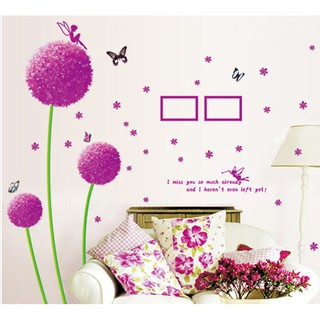 Decal dán tường Hoa cẩm tú cầu tím