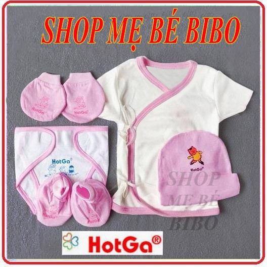 BỘ SƠ SINH HOTGA THUN CỰC MỀM CHO BÉ GÁI