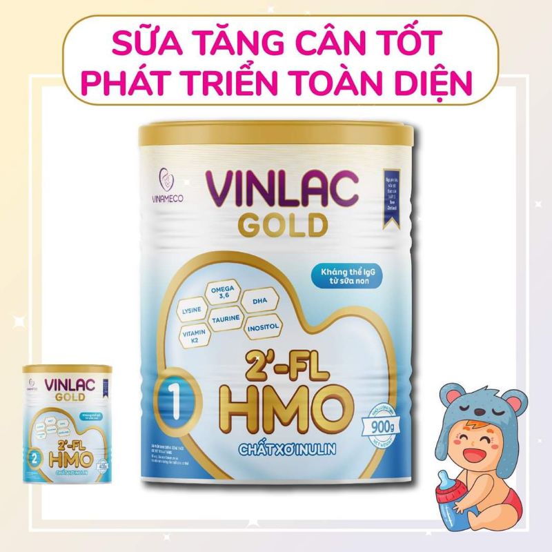 Sữa công thức Vinlac Gold số 1/số 2 lon 900gr cho bé phát triển toàn diện
