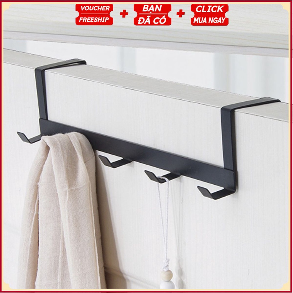 Khung Treo Đồ Đạc - Giá Móc Treo Quần Áo Sau Cửa Tủ X5 TRƠN 5 MÓC Kim Loại Siêu Bền