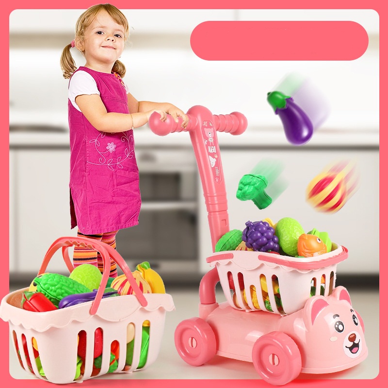 Đồ Chơi Xe Đẩy Mua Sắm Siêu Thị Mini Dễ Thương Cho Bé