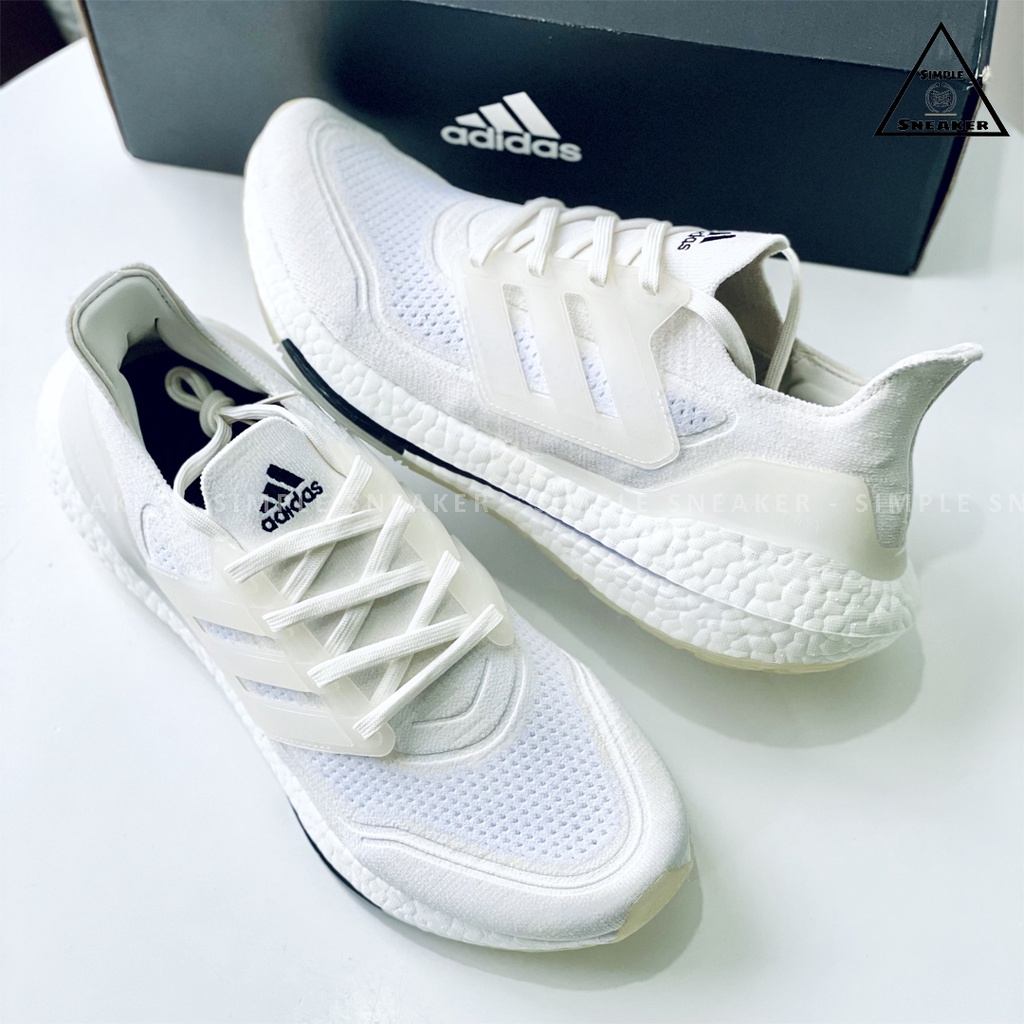 Giày Adidas Ultraboost 21 Cream White Chính Hãng💙SIMPLE SNEAKER💙 Giày Chạy Bộ Ultra Boost 21 Màu Trắng Thể Thao Nam Nữ