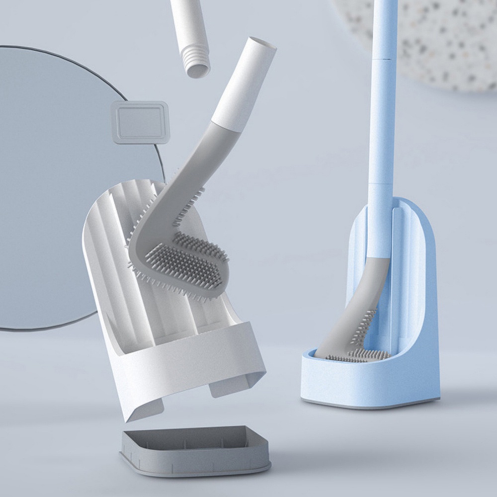 Bộ Cọ Chà Rửa Toilet Cán Dài Có Thể Tháo Rời Kèm Đế Cao Su Mềm Tiện Dụng