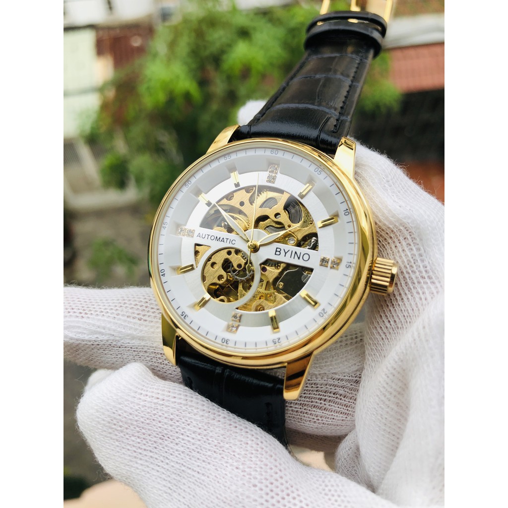 Đồng hồ nam cơ BYINO52 chính hãng dây da cao cấp (tặng kèm hộp đồng hồ) | BigBuy360 - bigbuy360.vn