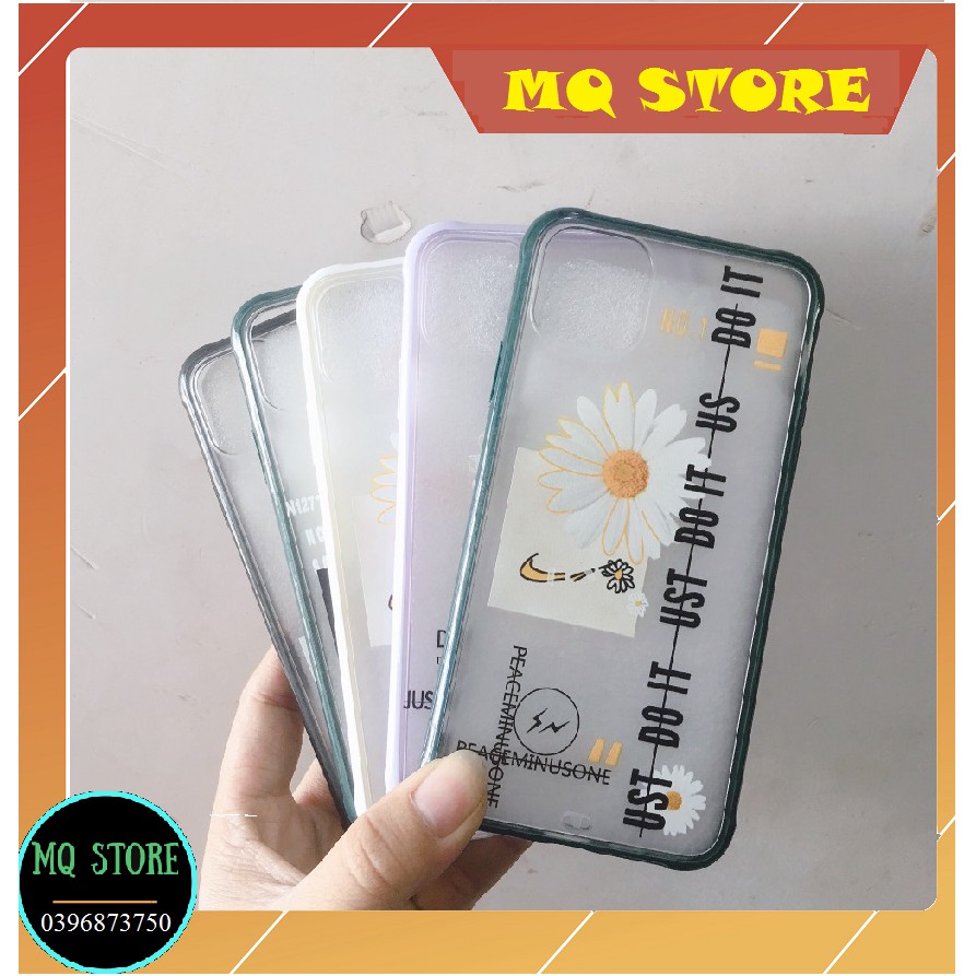 Ốp viền màu lưng nhám hoa cúc Iphone 11promax chống sốc 4 góc cạnh