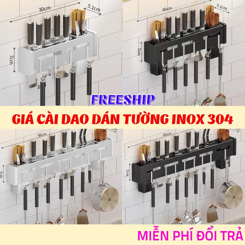 Giá Treo Đồ Nhà Bếp, Giá Cài Dao Muỗng Inox Không Gỉ Gắn Tường Đa Năng PAPAA.HOME