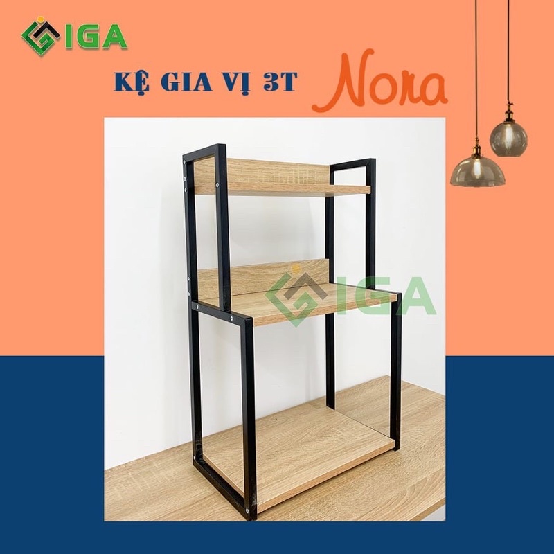 Kệ Gia Vị Để Bàn Nhà Bếp 3 tầng - Kệ Gia Vị Khung Sắt Sơn Tĩnh Điện GM04