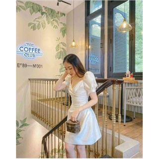 Đầm trắng cổ v 10412