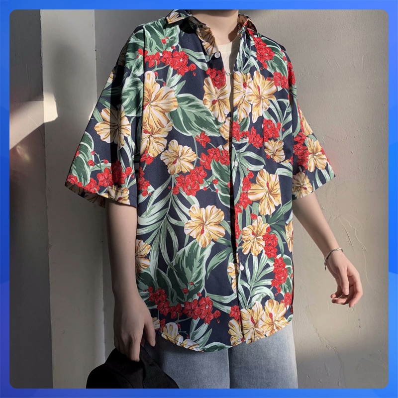 (1 chiếc, M-3XL) Áo sơ mi nam phong cách hàn quốc, cặp đôi đi biển mùa hè, phóng khoáng và sành điệu