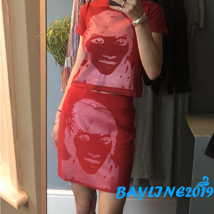 Chân Váy Ngắn Lưng Cao In Họa Tiết Thời Trang Cho Nữ