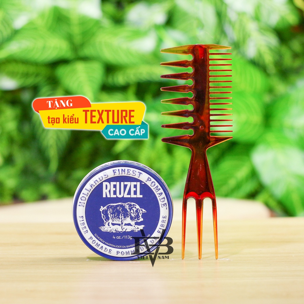 REUZEL FIBER POAMDE - Pomade vuốt tóc Reuzel Fiber Pomade 113g Hà Lan + Tặng lược Texture cao cấp