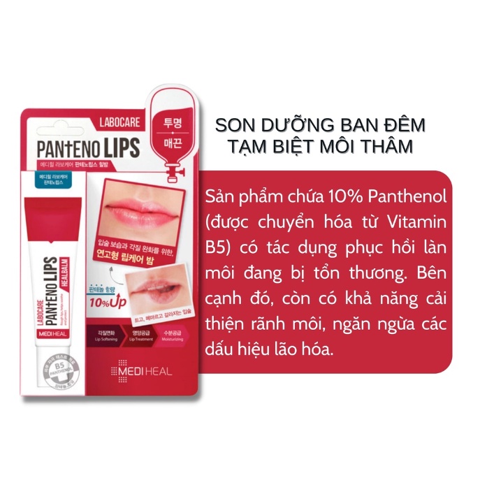 Son dưỡng giảm thâm Mediheal Labocare Pantenolips 10ml tinh chất hồng môi cấp ẩm - Shop Viloet