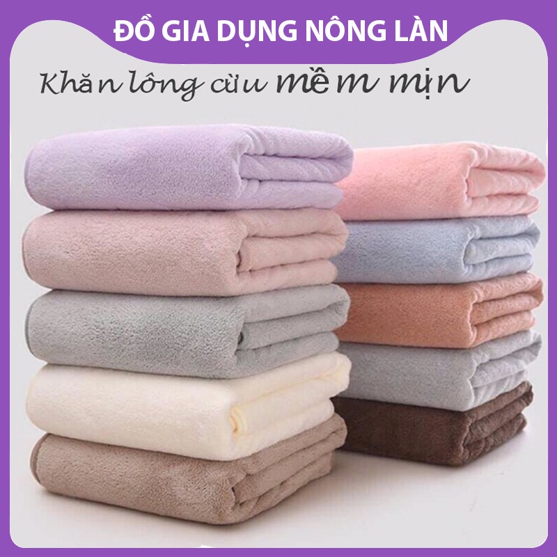 Khăn Tắm Lông Cừu Xuất Hàn Size Lớn 70x140cm NL Shop, chất khăn siêu mềm mịn thấm hút nước cực tốt