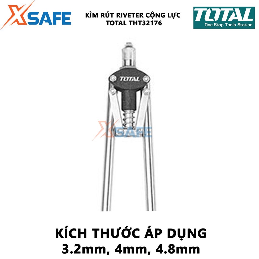 Kìm rút rivet 17 inch TOTAL THT32176, kích thước áp dụng 3.2mm, 4mm, 4.8mm - chính hãng
