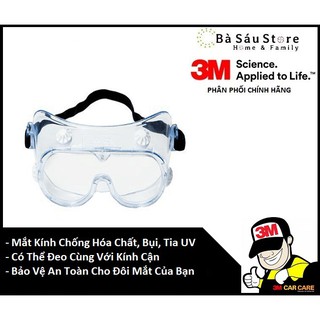 [Mắt Kính Bảo Hộ] Lao Động Chống Bụi, Hóa Chất Và Tia UV 3M - 334