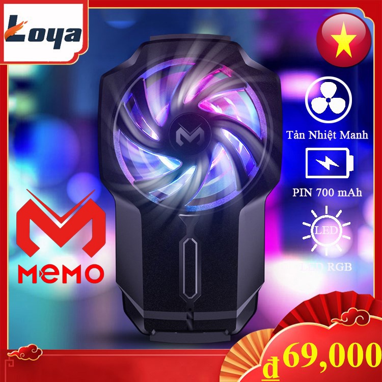 Quạt Tản Nhiệt điện Thoại Memo DL05 Quạt Tản Nhiệt Gaming DL05 Siêu Lạnh Hiển Thị Nhiệt Độ,LED RGB Kẹp Thu Vào 2