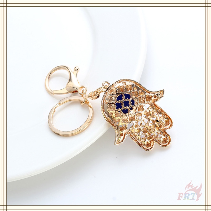 Móc chìa khóa hình bàn tay Hamsa Fatima với hình mắt quỷ độc đáo
