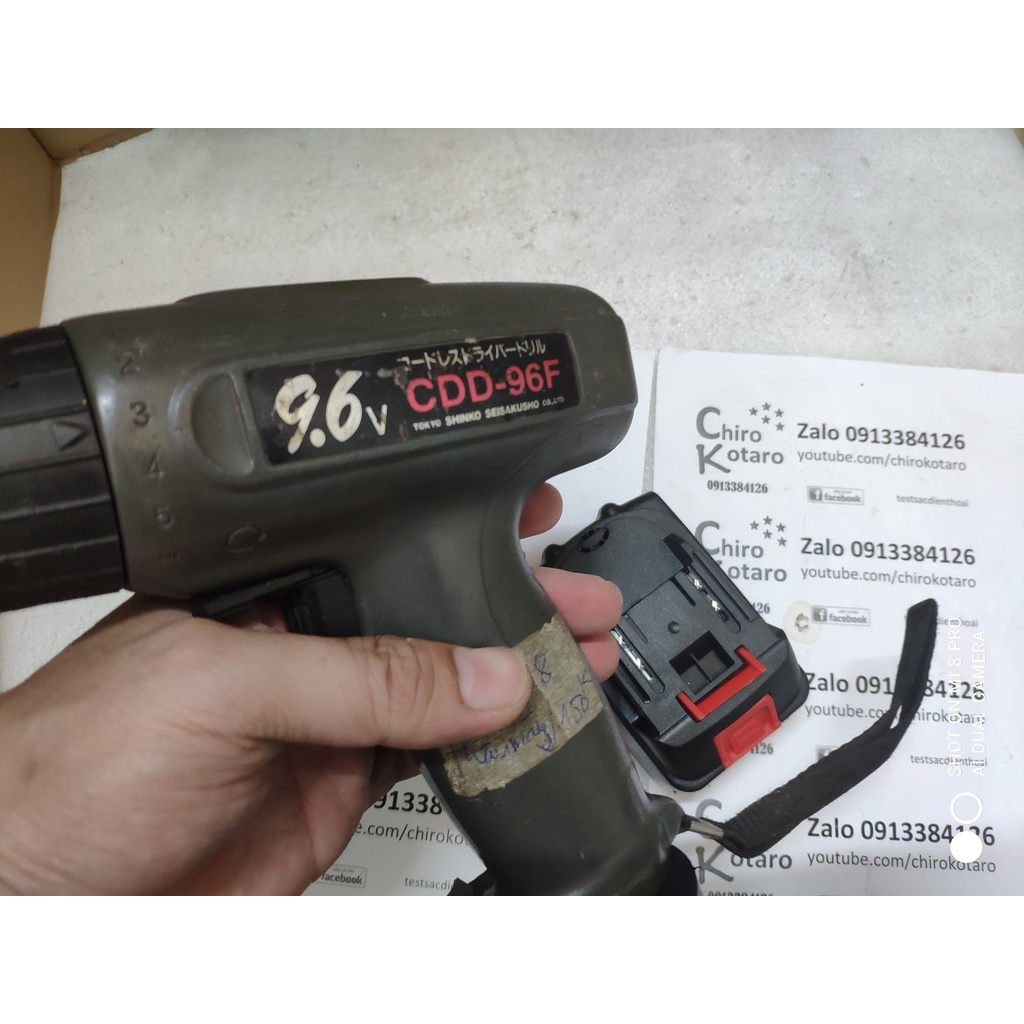 Đế chuyển pin cho máy CDD 96F 9.6V NiCD dạng đút sang dùng hộp pin Makita LXT cài 12V