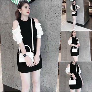 Đầm suông tay lỡ khoét vai