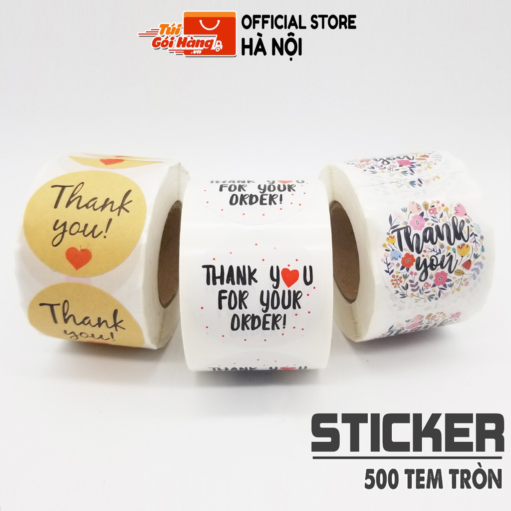 Tem Cảm Ơn TUIGOIHANG Dạng Cuộn 500 Tem Tròn
