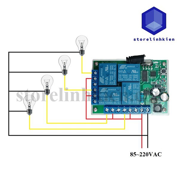 Công tắc điều khiển từ xa 4 kênh ST-KG04A 220VAC